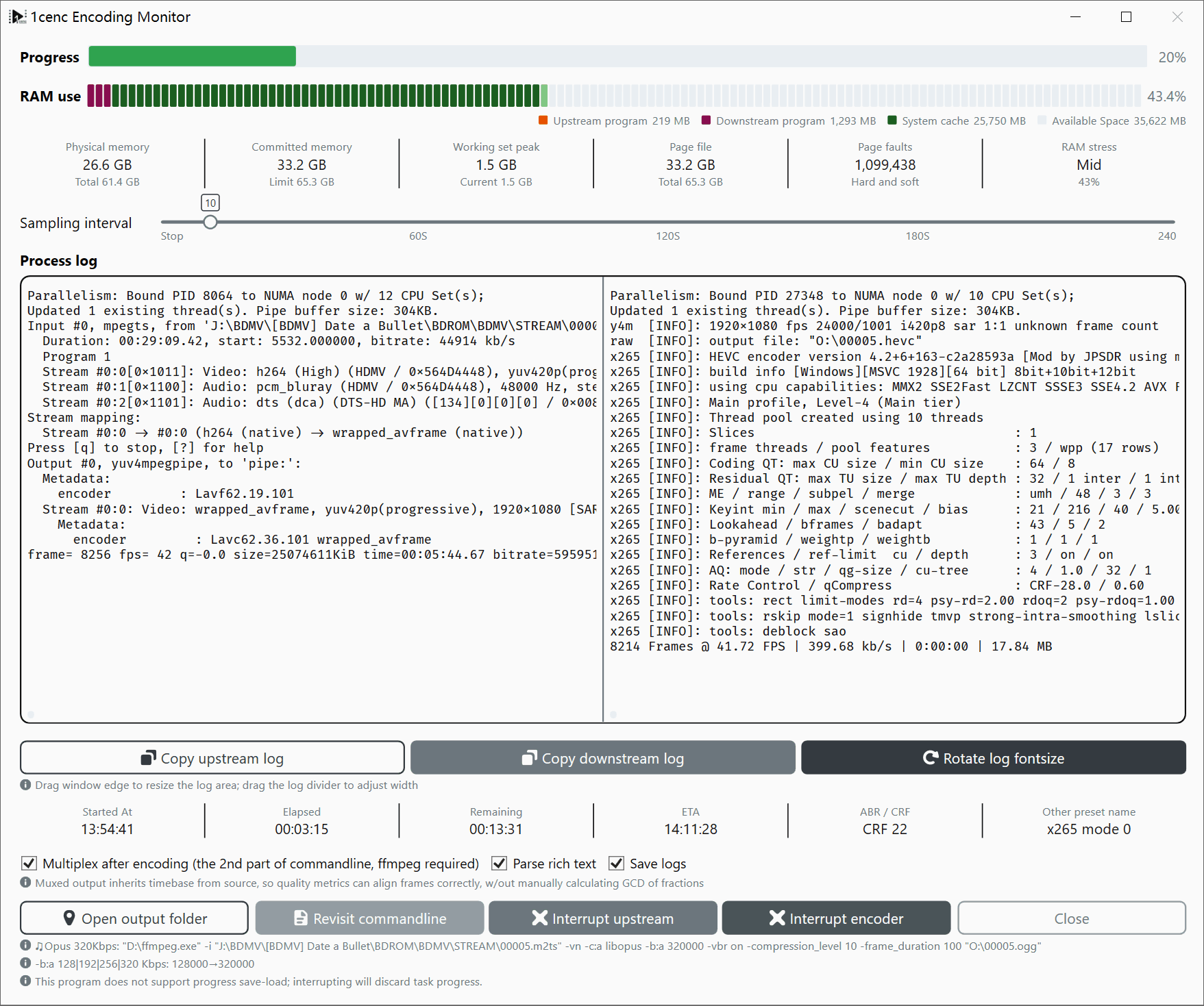 Encoding Monitor Window